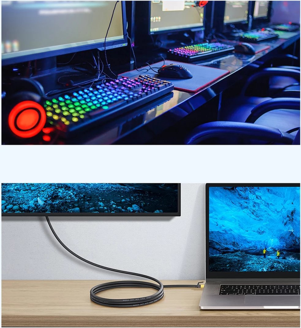 Kabllo rrjeti Baseus Speed Seven, Cat 7, RJ45, 1m, e zezë