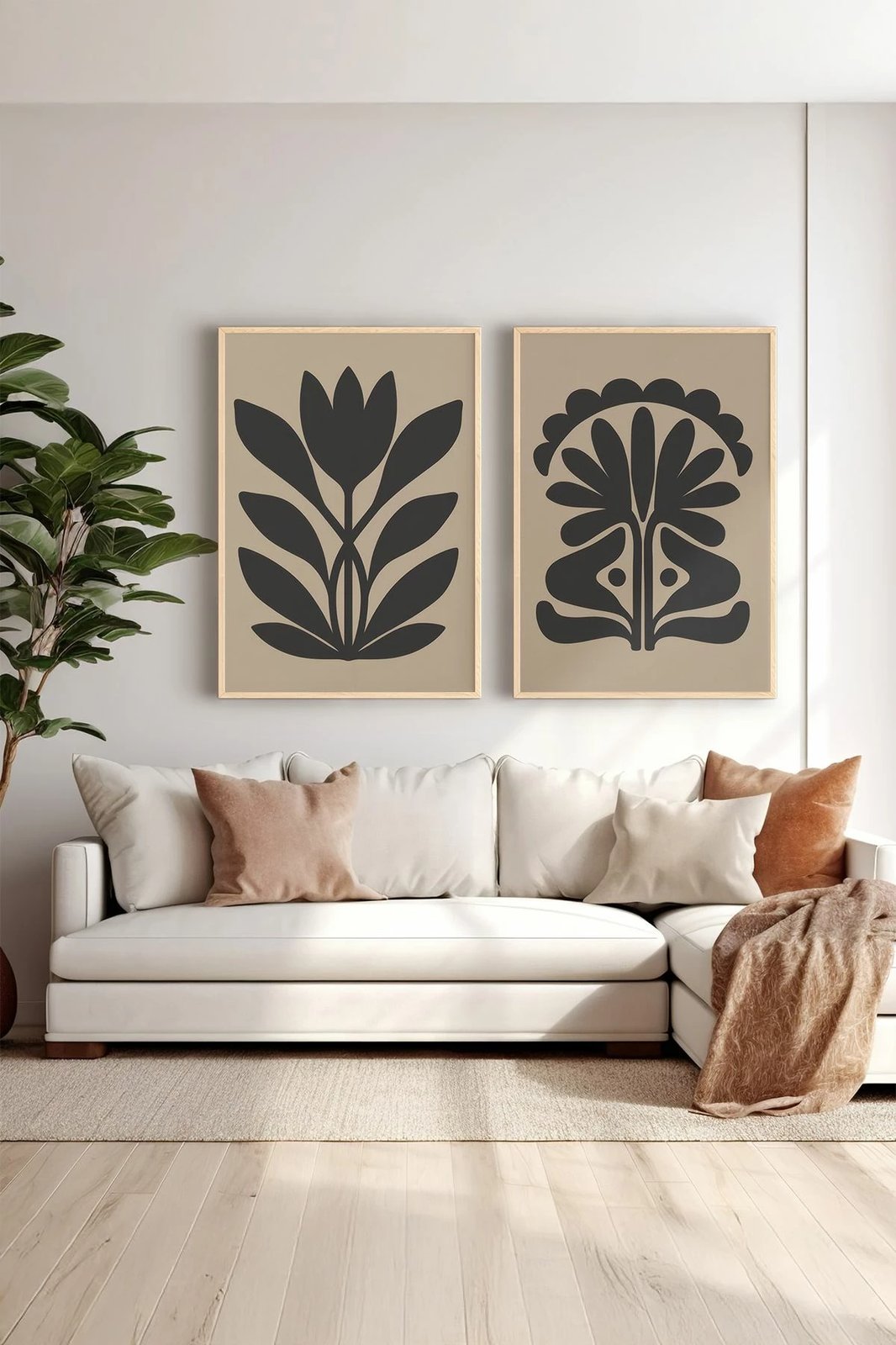 Piktura dekorative me kornizë (2 copë), Wallity, Ersy2Lımodel32-Ahsap