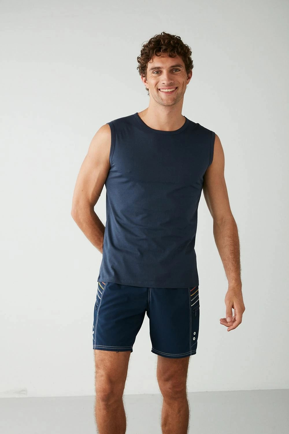 Fanellë e brendshme për meshkuj, ngjyrë blu Prusiane, Jumeon, Barcelona