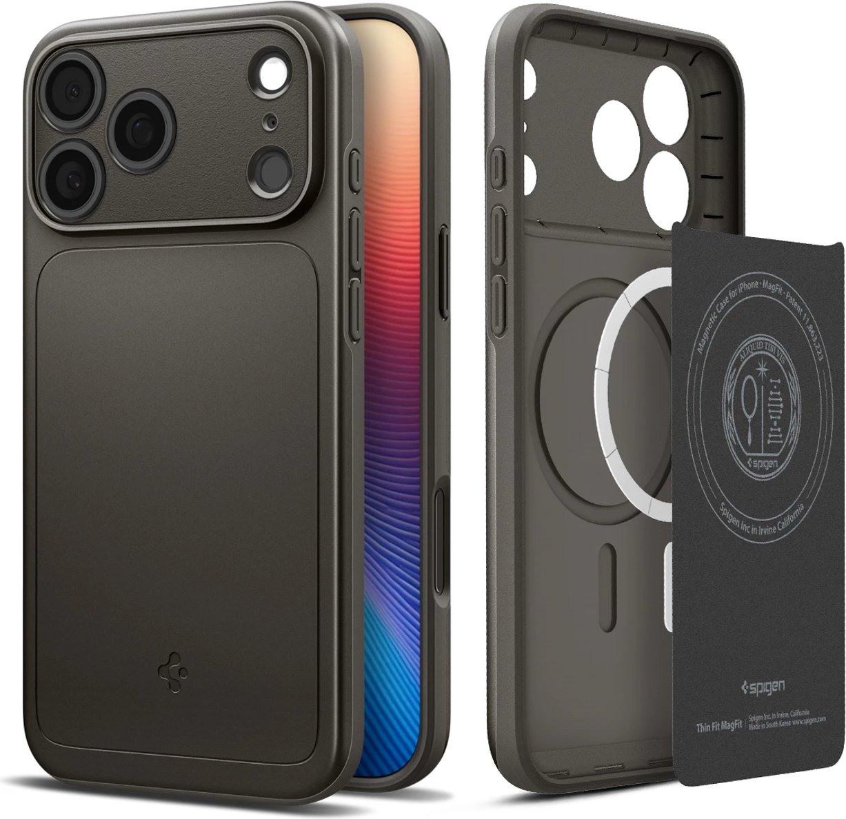 Mbështjellës Spigen Thin Fit MagSafe për iPhone 17 Pro, Gri