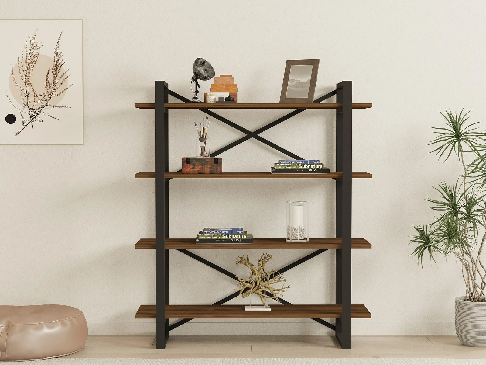 Raft librash Hanah Home, Makro, ngjyrë arre