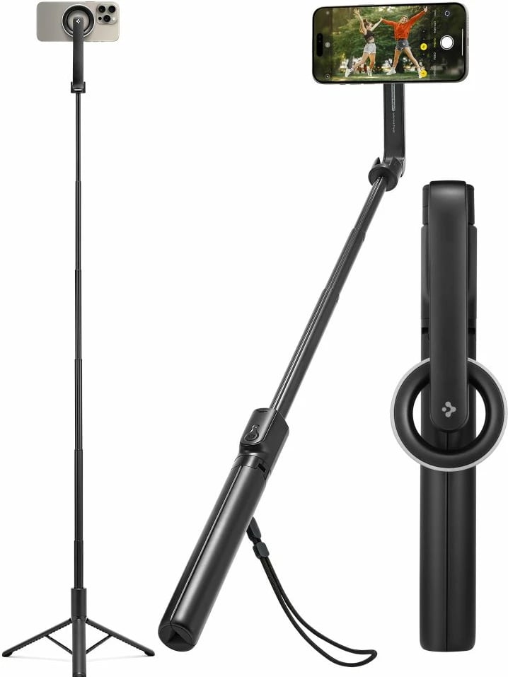 Selfie stick Spigen S580W me MagSafe, Bluetooth, tripod, e zezë