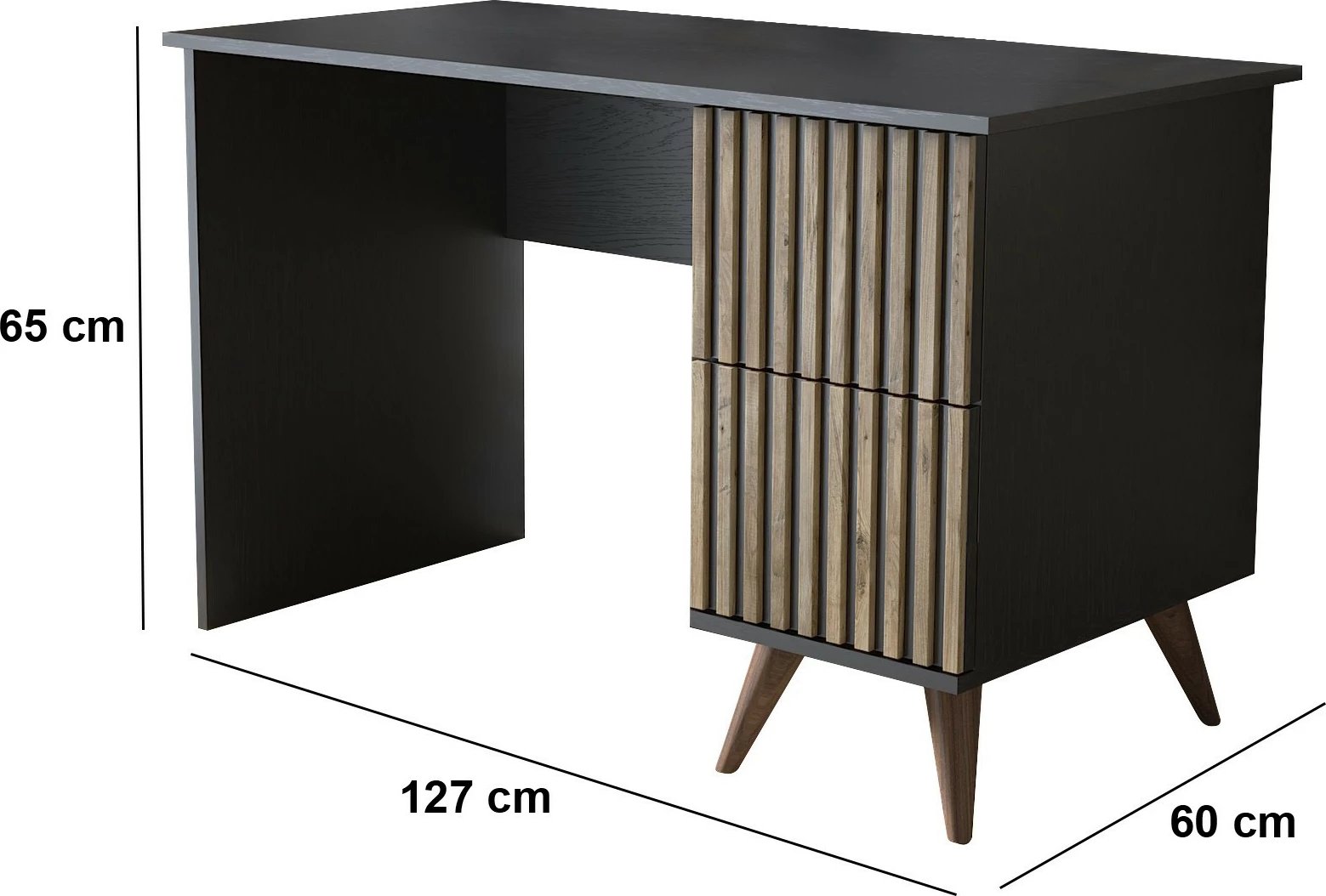 Tavolinë pune Hanah Home, FRN-9014, ngjyrë druri, e zezë, Atlantic Pine