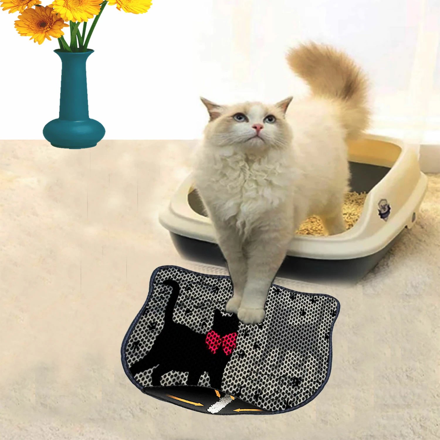 Tapet për rërë mace, shumëngjyrësh, Paws & Whiskers, Kdkafa0111, 40x50cm