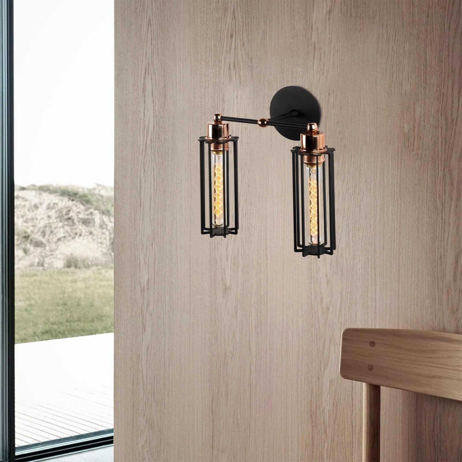 Llambë muri industriale Opviq, Likya - N-1023, ngjyrë e zezë