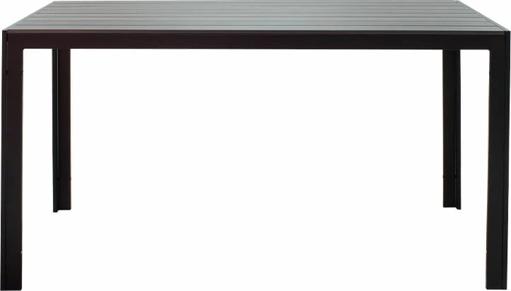 Tavolinë Nares, alumin i zi, sipërfaqe kompensatë antracit, 140x80x72.5cm