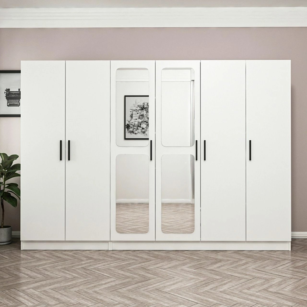 Dollap Skye Decor, i bardhë, 270x190x52cm