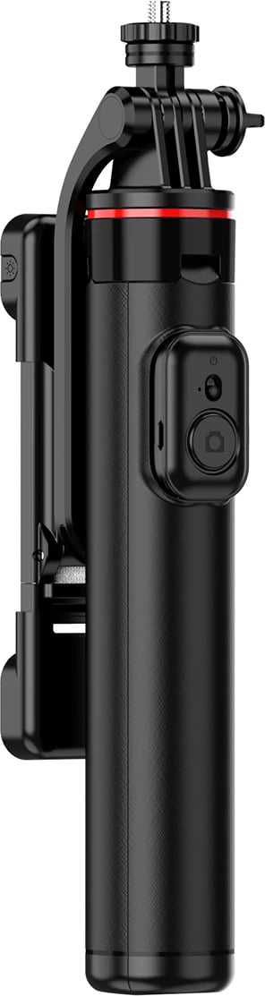Selfie stick Hurtel WC12YDS tripod teleskopik me dy llampa, 1.3m, Bluetooth, i zi