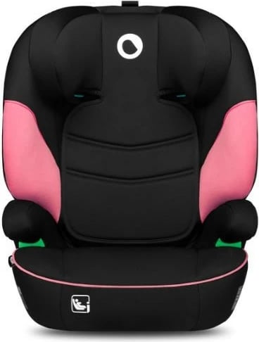 Ulëse makine Lionelo Lars i-Size për fëmijë, 100-150 cm, 15-36 kg, e zezë/rozë