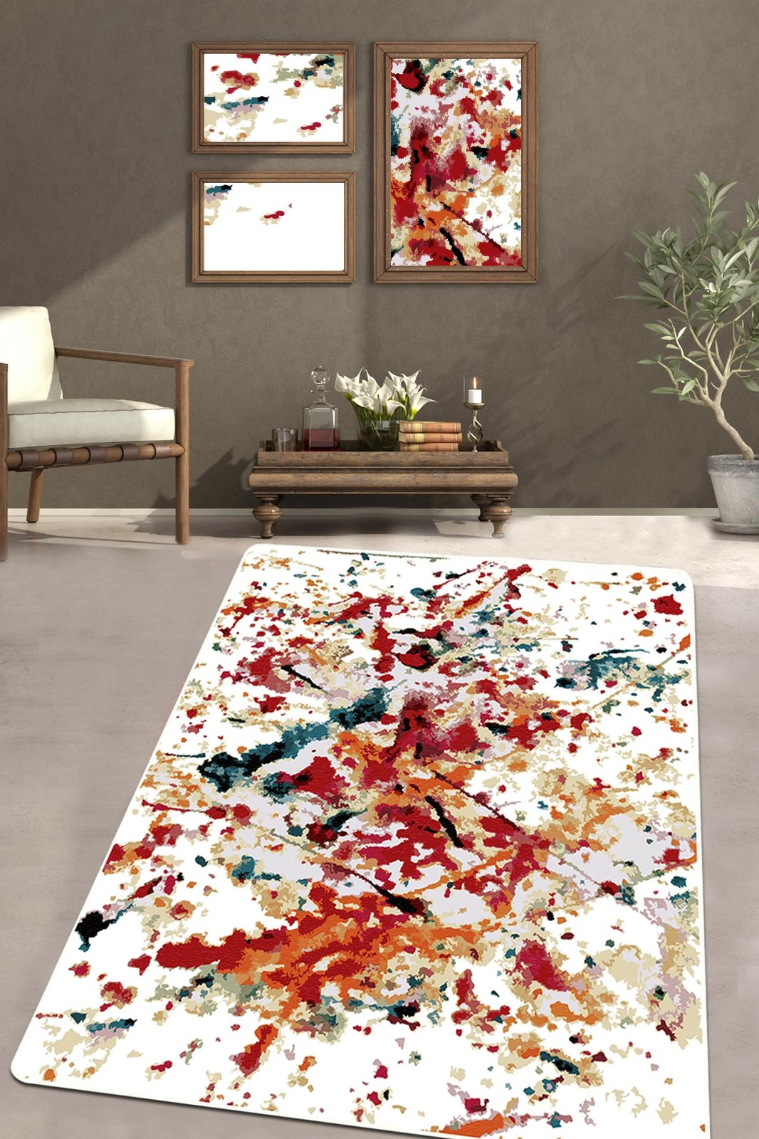 Qilim për korridor, dizajn me ngjyra të përziera, 80x100cm, Conceptum Hypnose