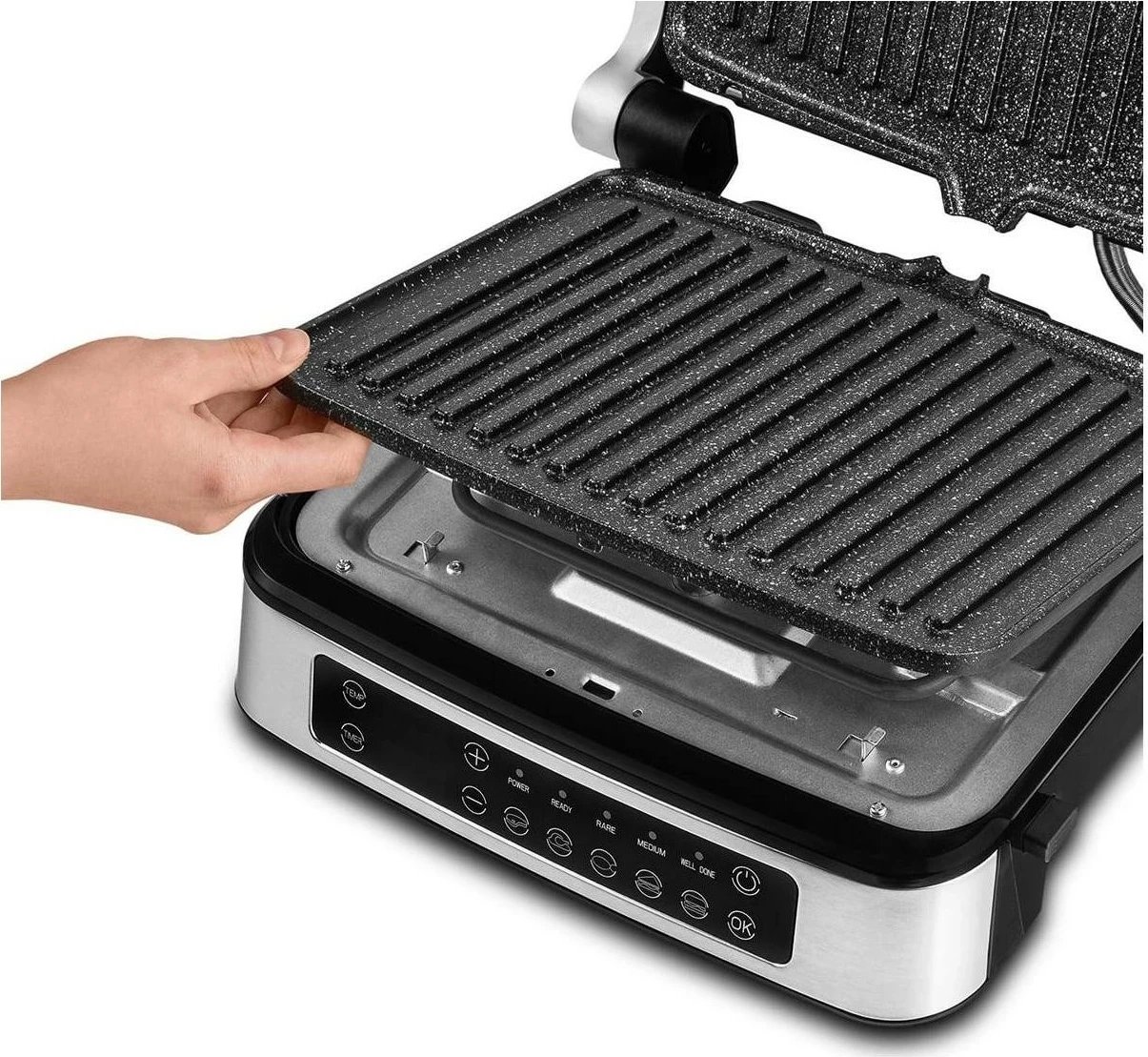 Grill tavoline Zeegma Grill Chef 2w1, ngjyrë e zezë-argjendtë