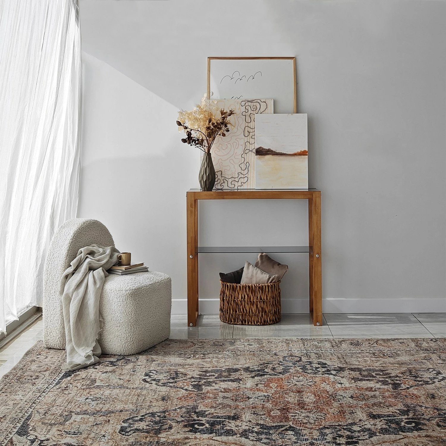 Komodë druri Skye Decor, ngjyrë arre, Via