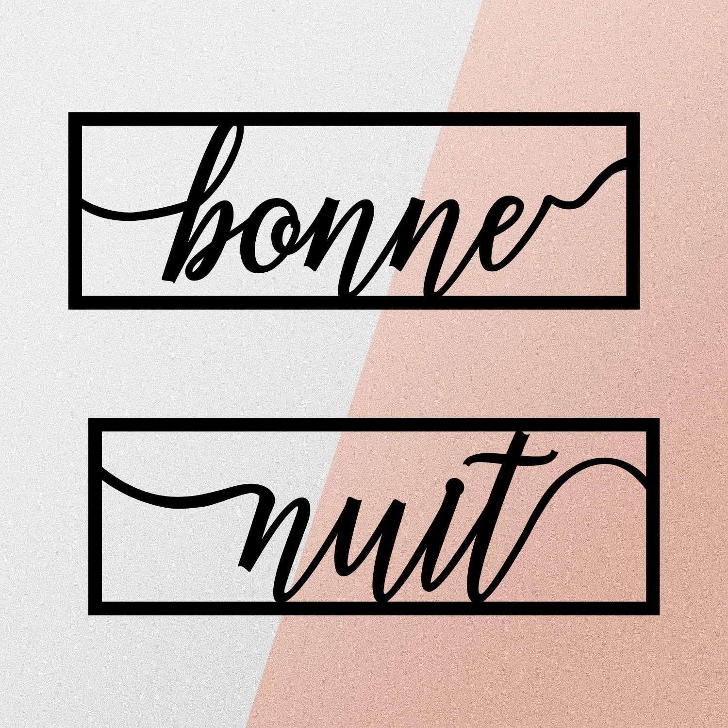 Aksesor dekorativ metalik për mur, Wallity, Bonne Nuit 1, ngjyrë e zezë, 90x15cm