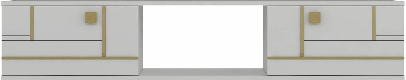 Komodë TV Skye Decor, e bardhë, e artë