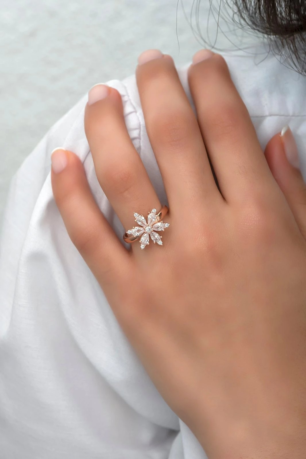 Unazë argjendi Jumeon, NRZ99810, ngjyrë argjendi, veshje ari rozë, zirkon