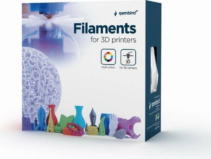 Filament 3D printeri Gembird ABS 1.75 mm, 1 kg, Gri