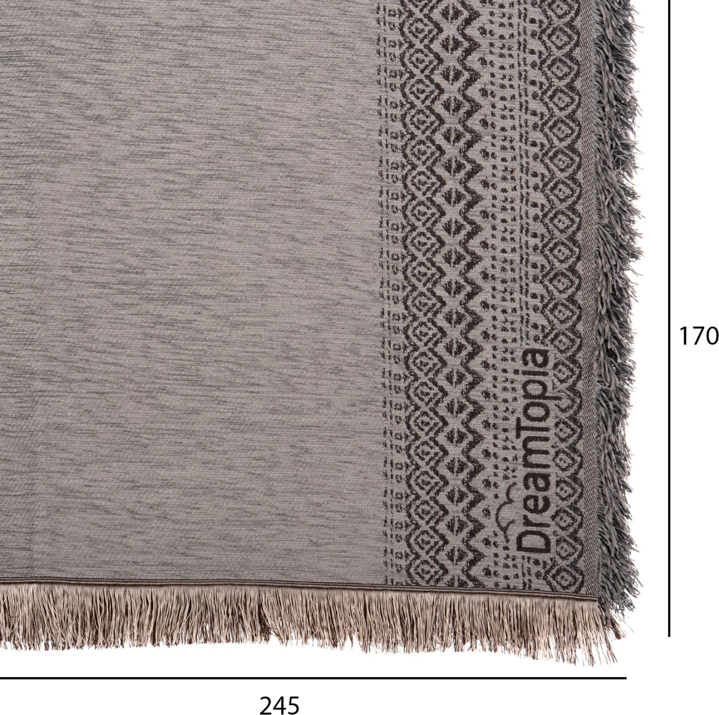 Mbulesë divani me franja DREAMTOPIA FH12163.06 ngjyrë gri 245x170 cm