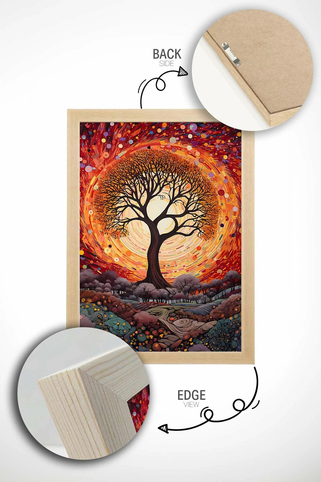 Pikturë dekorative me kornizë, shumëngjyrëshe, Mscartmdl15