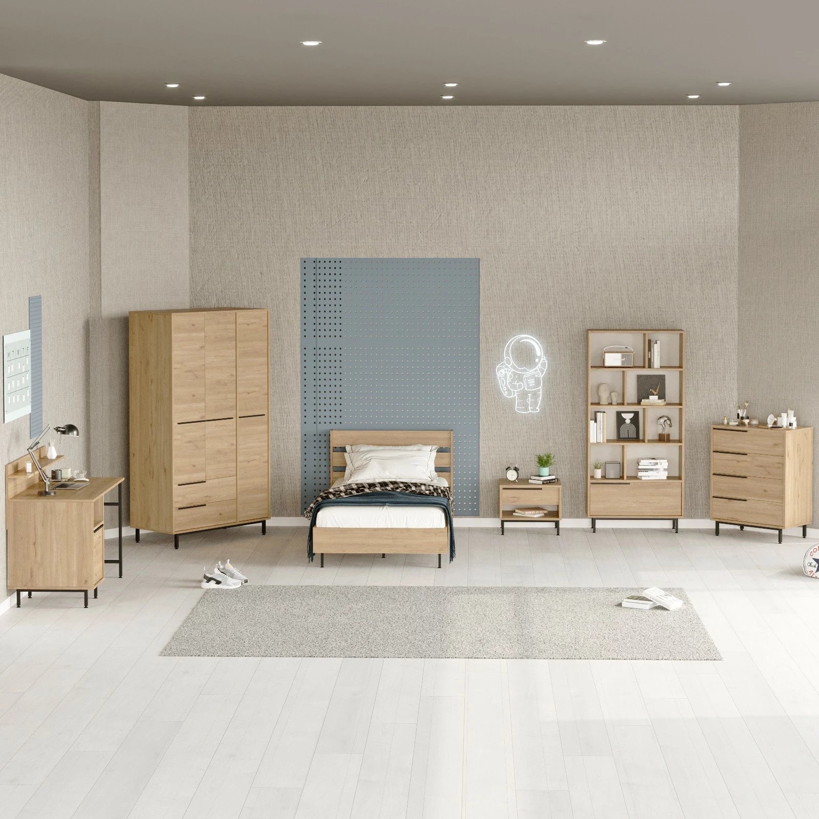 Set dhome për të rinj Skye Decor, ngjyrë lisi, ON26-S