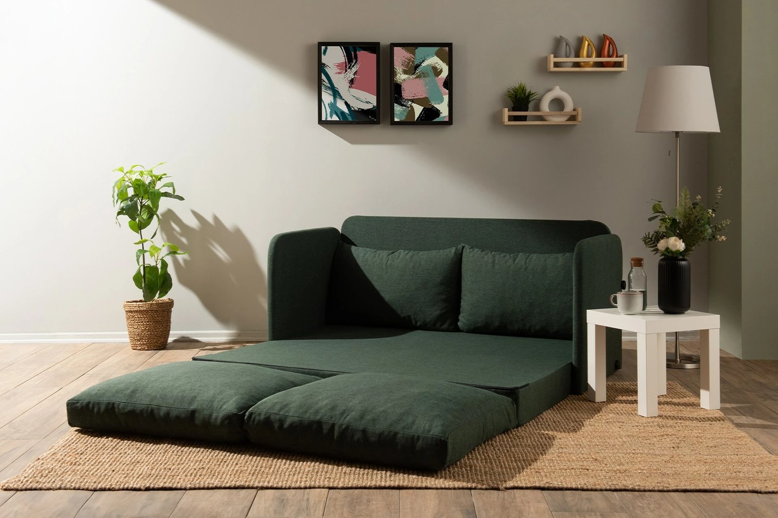 Divan-krevat dy ulës, ngjyrë e gjelbër, Saga XL, Atelier del Sofa