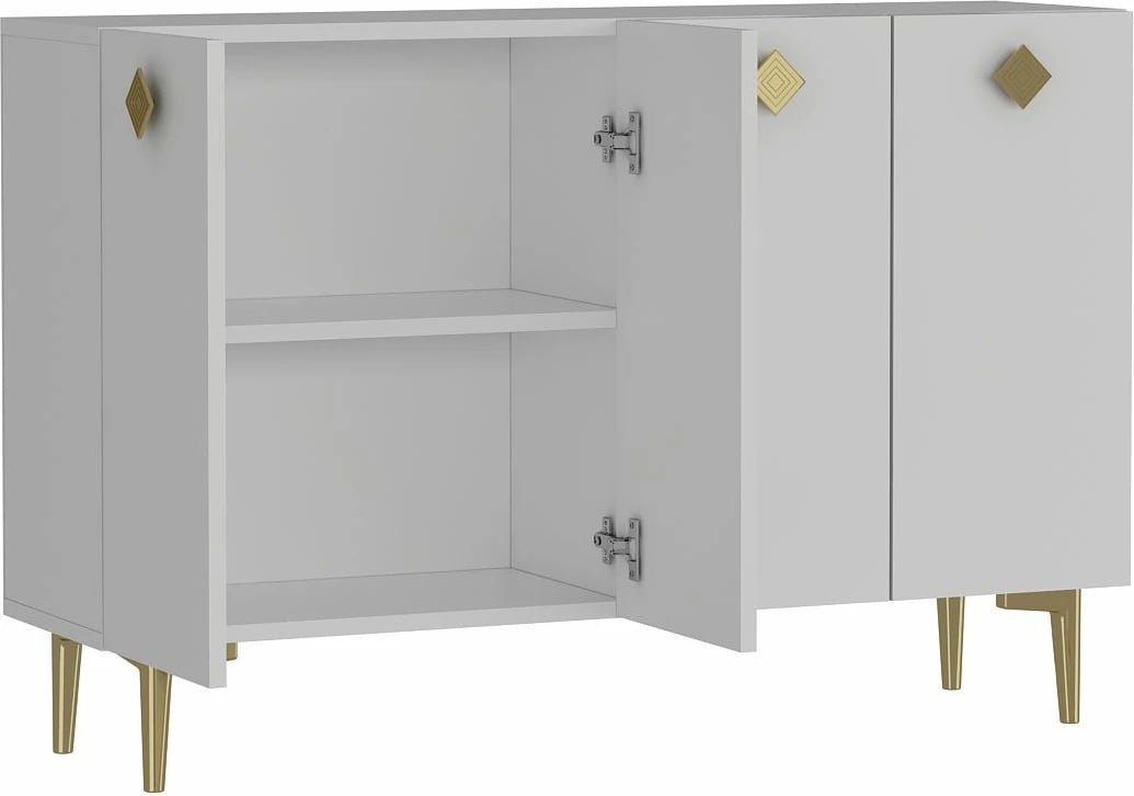 Konsolë Skye Decor, e bardhë, e artë