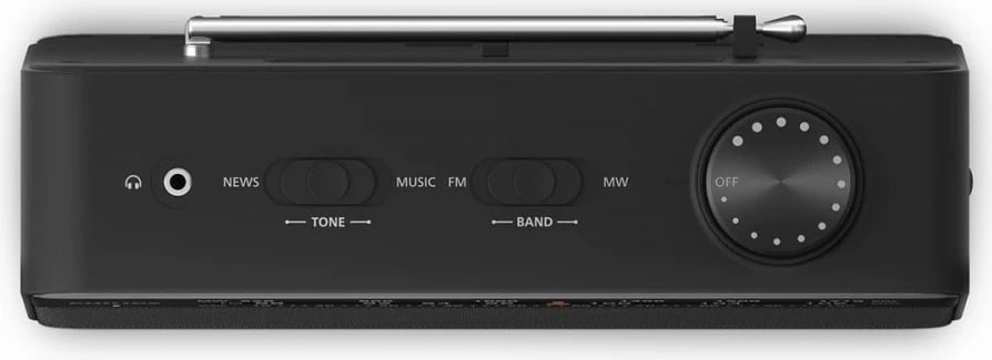 Radio portativ AM/FM Philips TAR2509/10, akordim analog, altoparlant 3.5", energji rrymë & bateri, dalje për kufje, e zezë