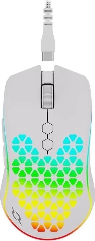 Maus ergonomik Aqirys Polaris, RGB, i bardhë