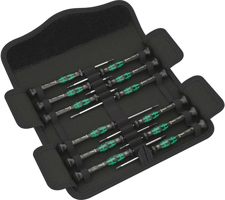 Set kaçavidash manuale Wera 05073675001, 8 copë, me dorezë plastike, në kuti, Jeshile/Zi