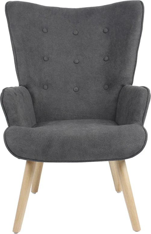 Karrige Fluffy, material stof, ngjyrë antracit-natyrale, 75x69x96cm