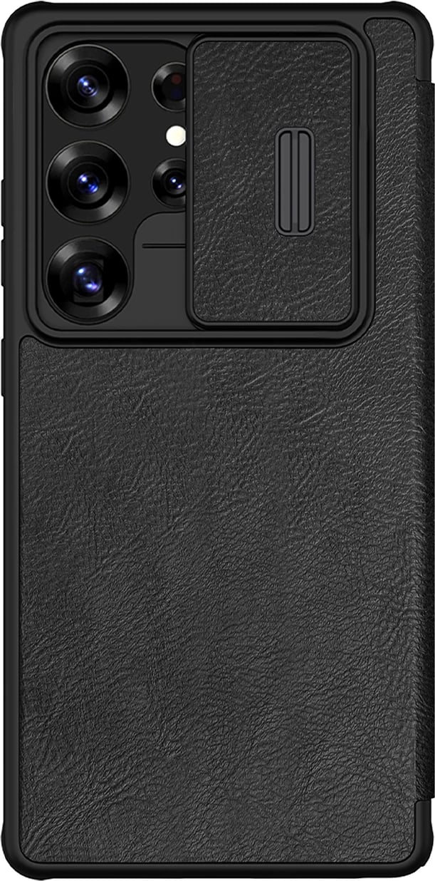 Mbështjellës Nillkin Qin Pro për Samsung Galaxy S25 Ultra me kapak dhe mbrojtje kamere, i zi