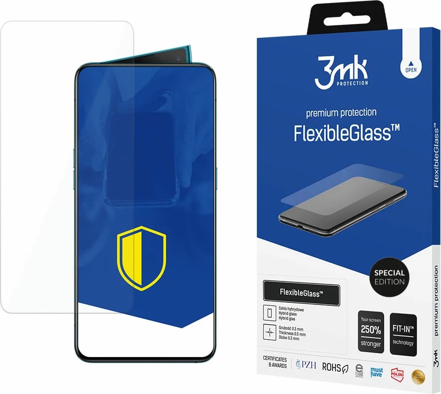 Mbrojtës ekrani hibrid, 3mk Protection, FlexibleGlass Special Edition për Oppo Reno 2, 7H antibakterial, 1 copë