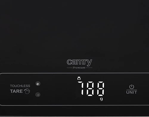 Peshore kuzhine, Camry CR 3175, 15 kg, njësi g/ml/lb:oz/fl'oz, ekran LED, platformë qelqi 24x20 cm, e zezë