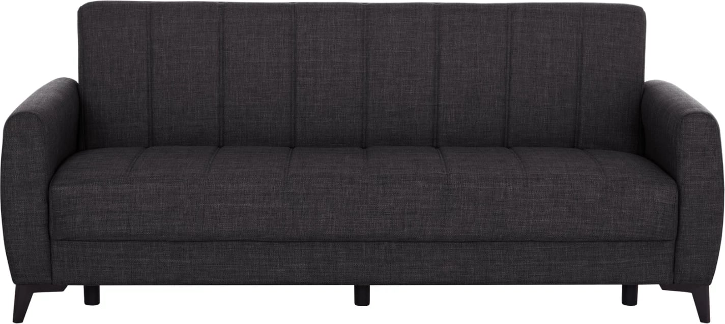 Divan-krevat treshe me hapësirë për depo, ngjyrë gri, NIKKO FH3292.01, 209x76x83cm