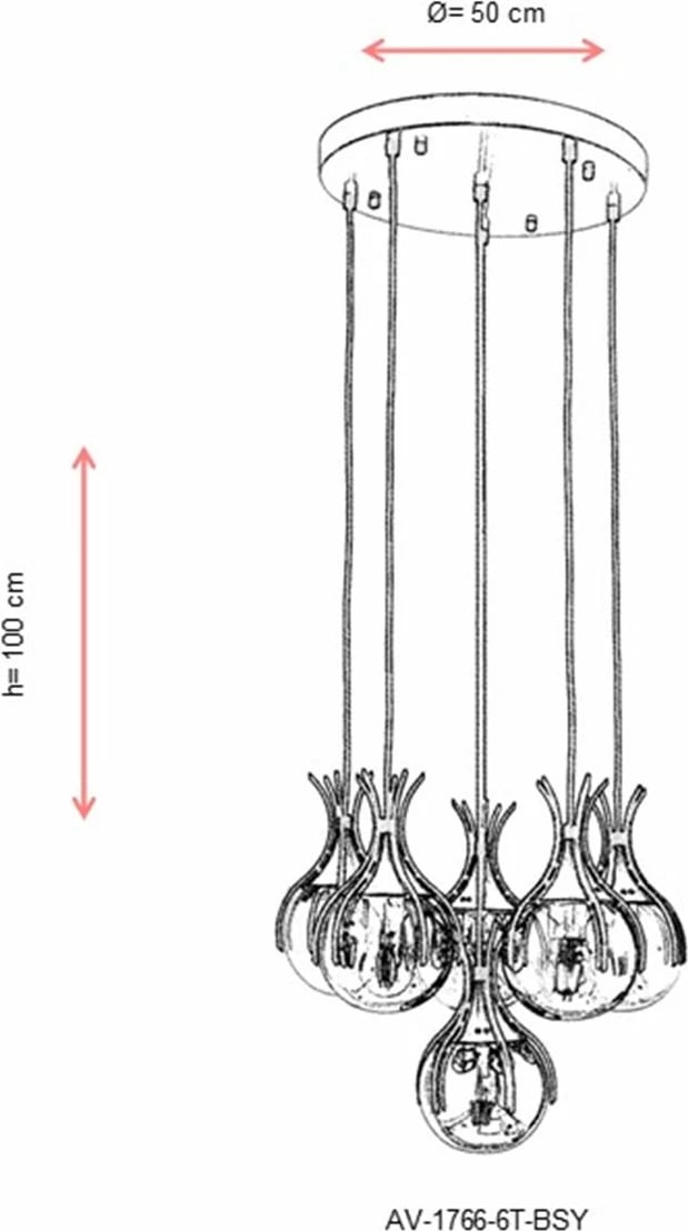 Llambadar Opviq, AV-1766-6T-BSY, ngjyrë e zezë dhe bronzi