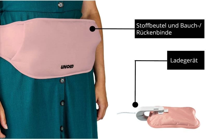 Shishe uji e ngrohtë elektrike, UNOLD Wärmi 86014, e rimbushshme pa kabllo me rrip, rozë