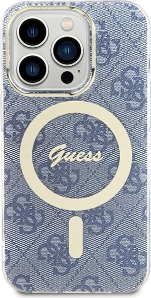 Mbështjellës Guess IML 4G MagSafe për iPhone 15 Pro, Blu