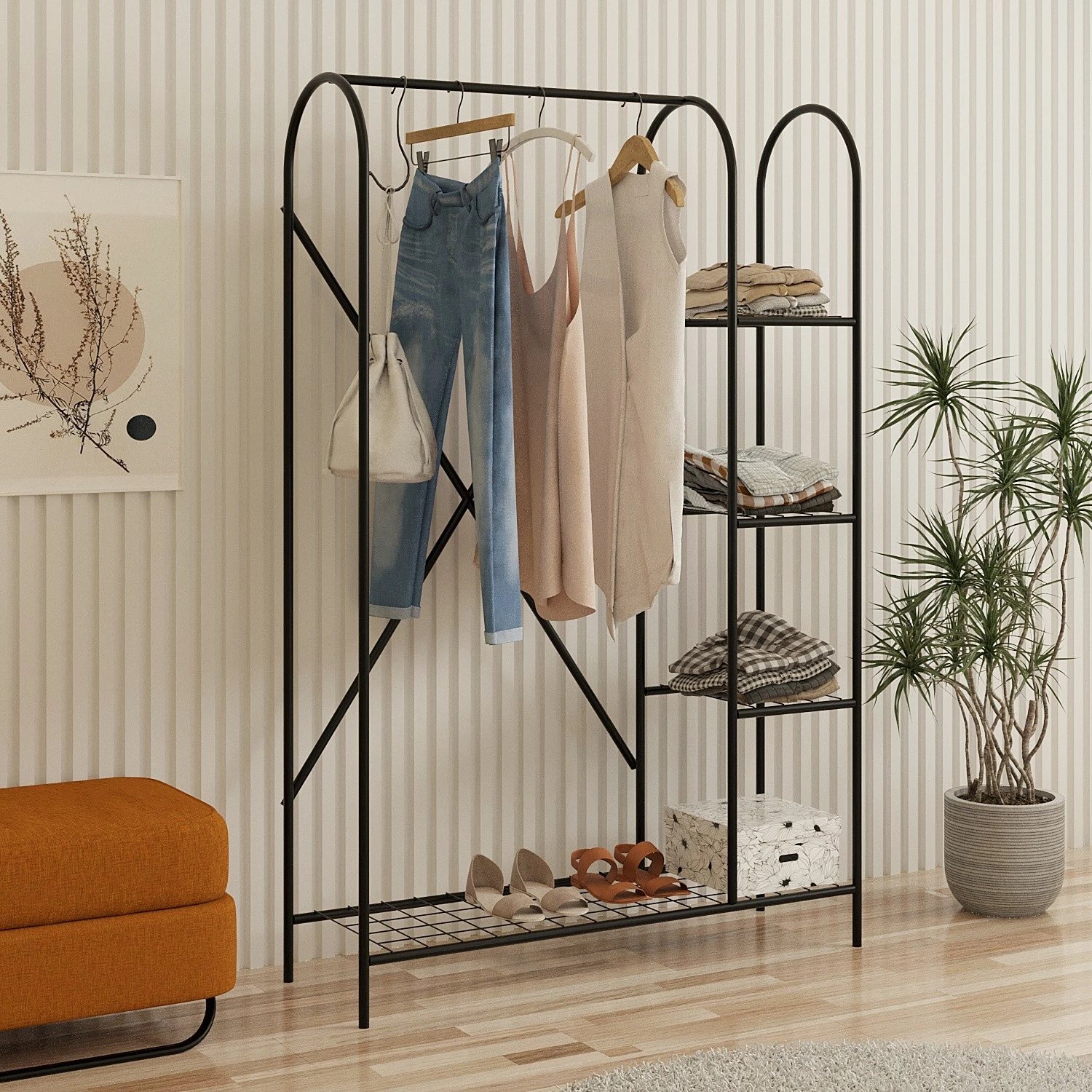 Stendë për korridor Hanah Home, Peter, ngjyrë e zezë