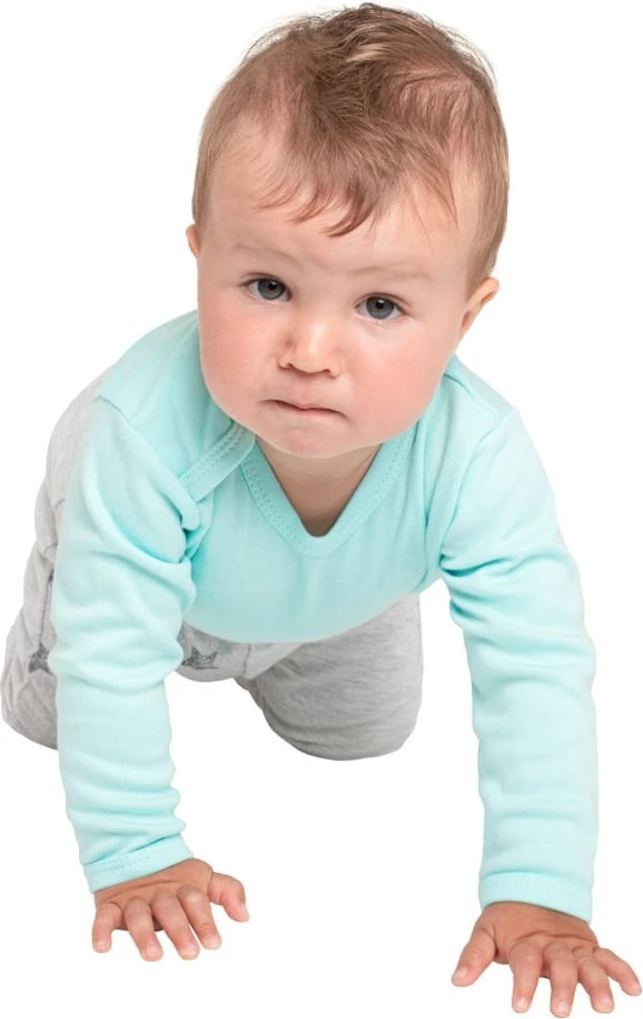 body për bebe, NEW BABY Classic II, me mëngë të gjata, 100% pambuk, madhësia 74 (6-9m), gri me yje