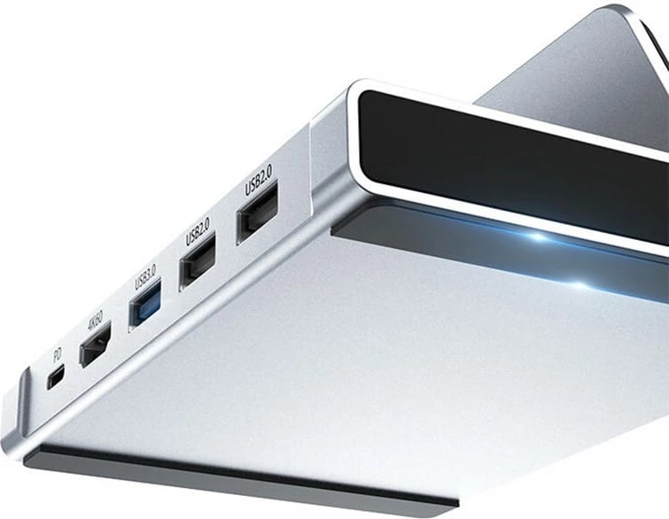 Stacion dokimi Choetech HUB-M77 për Steam Deck, 5 porta, 4K, PD 100W, argjendtë