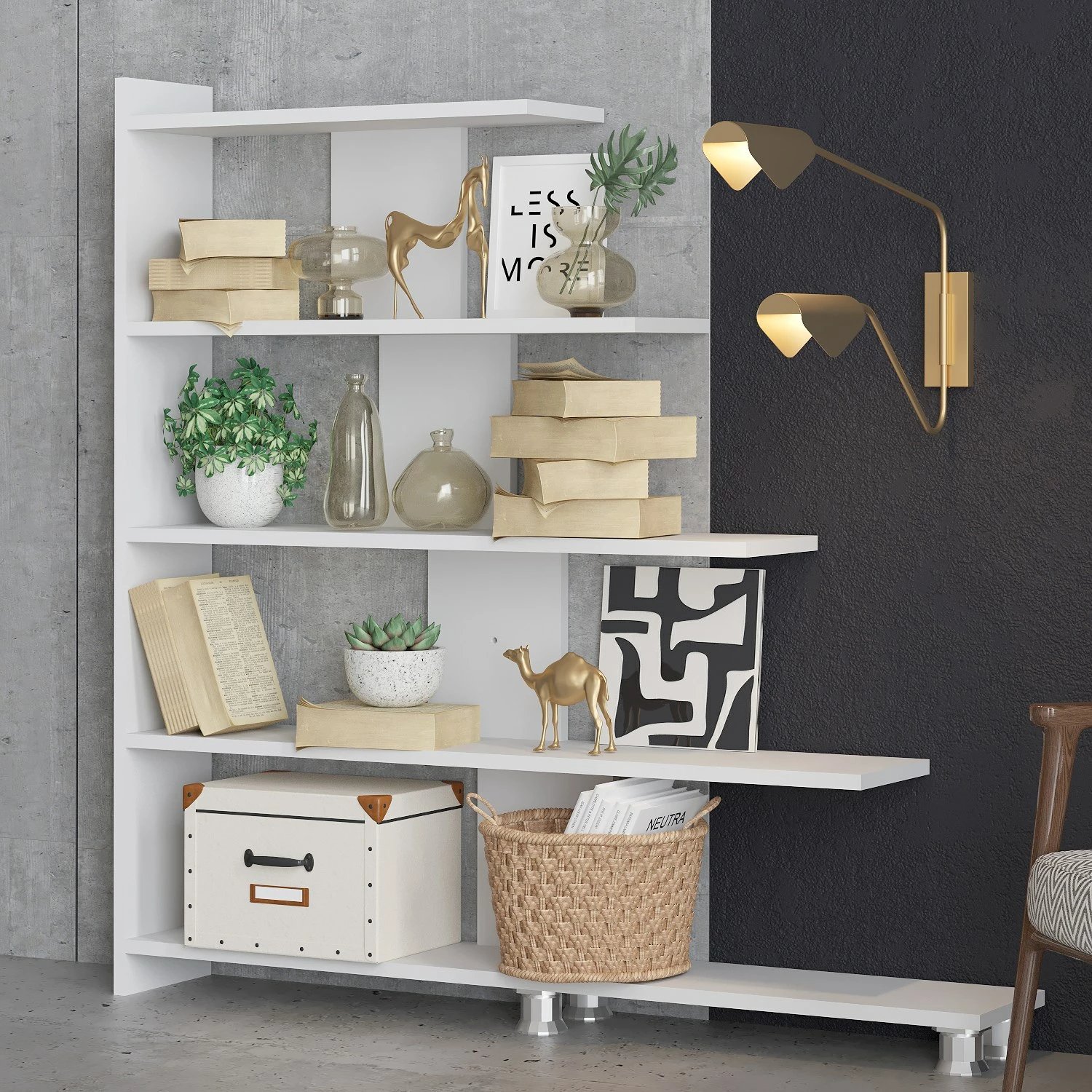 Raft librash Hanah Home, Reward, i bardhë