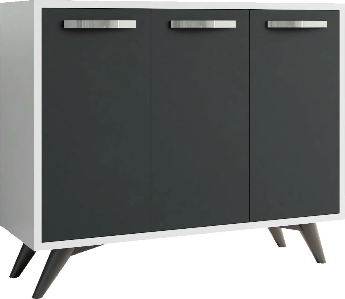 Komodë multifunksionale, ngjyrë e bardhë dhe antracit, Hanah Home, Piffa