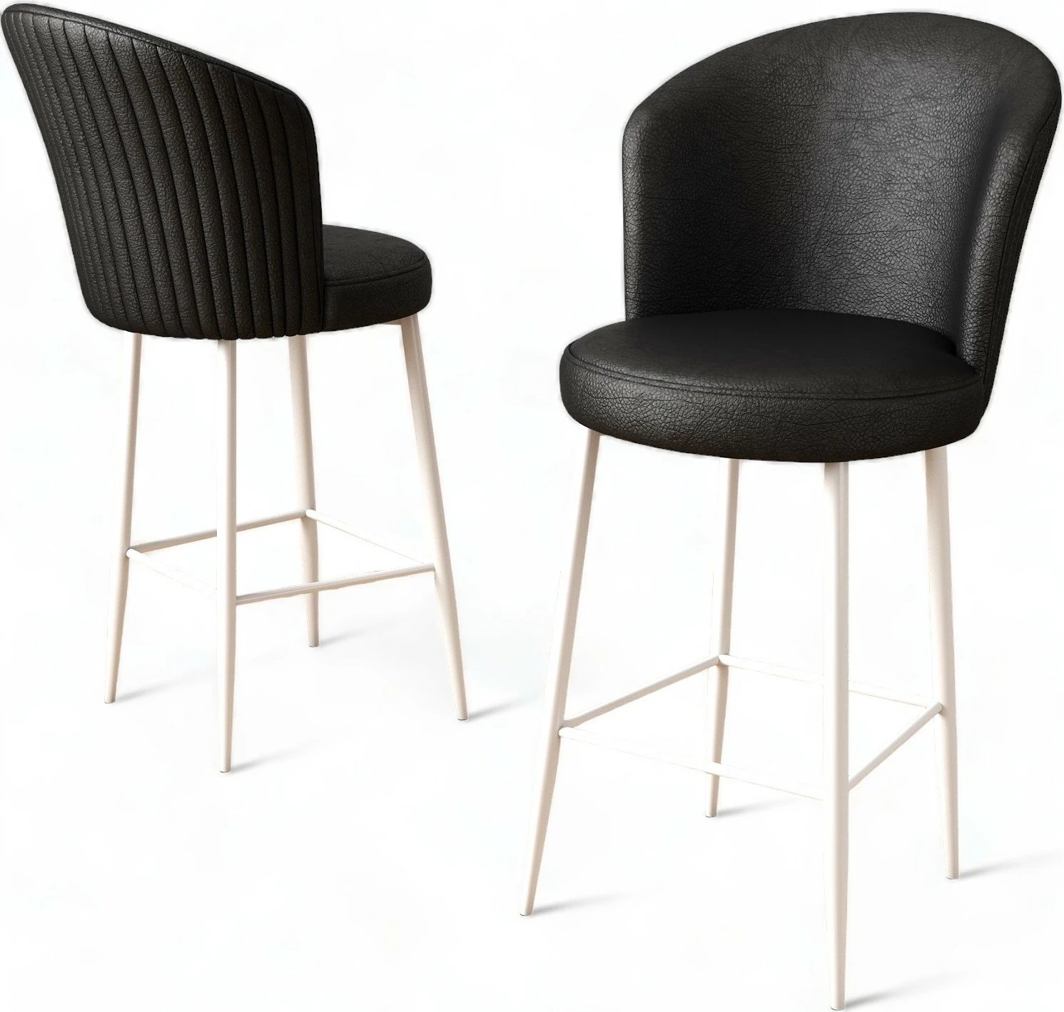 Set karrigesh për bar (6 copë), Hanah Home Uras, e zezë dhe e bardhë