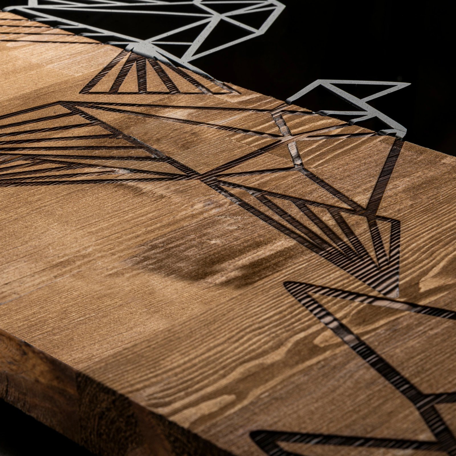 Aksesor dekorativ prej druri për mur, Wallity, Oragami