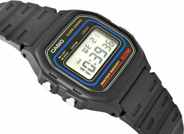 Orë dore për meshkuj Casio, e zezë