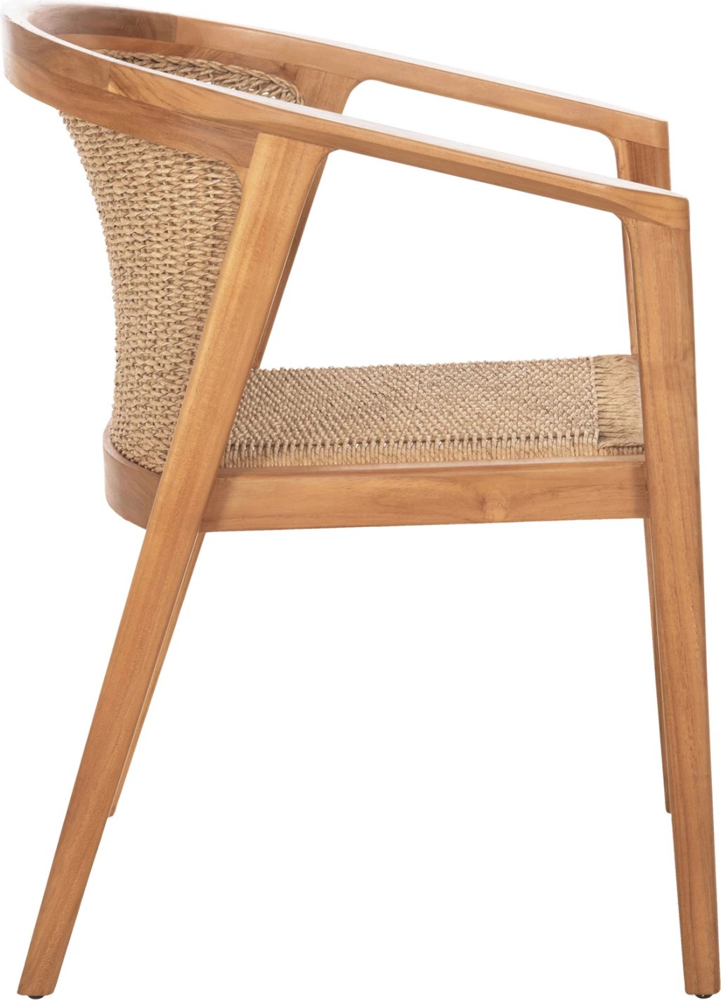 Karrige ngrënieje RENLY, dru tik natyral, litar VIRO, 60x59x82cm