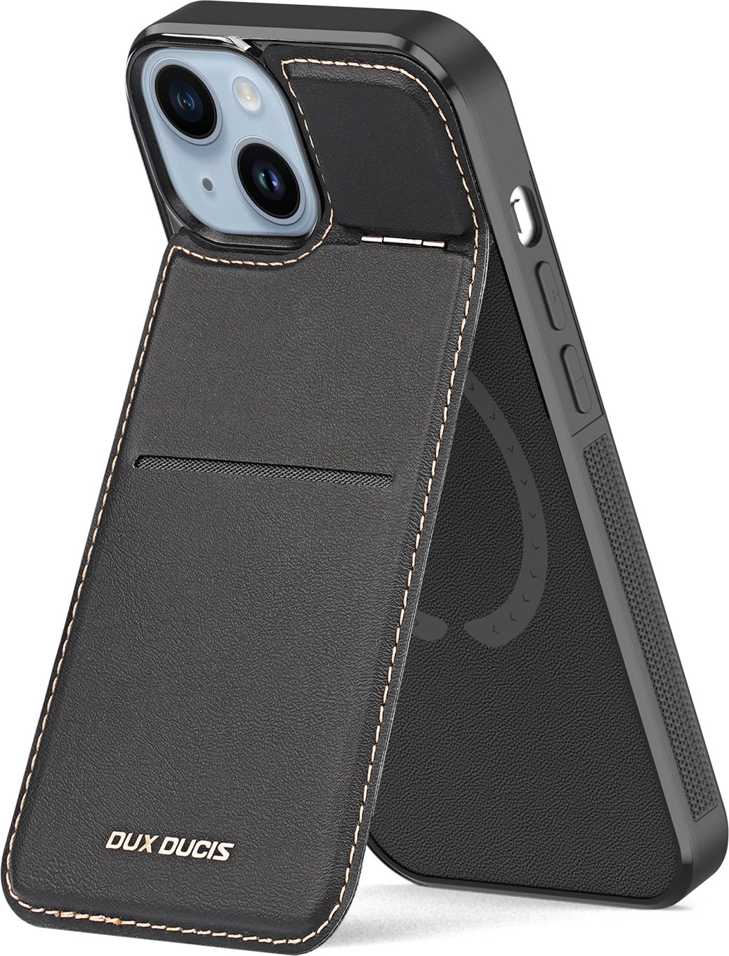 Mbështjellës Dux Ducis Rafi Mag për iPhone 14 Plus, me MagSafe, RFID Blocker, e zezë