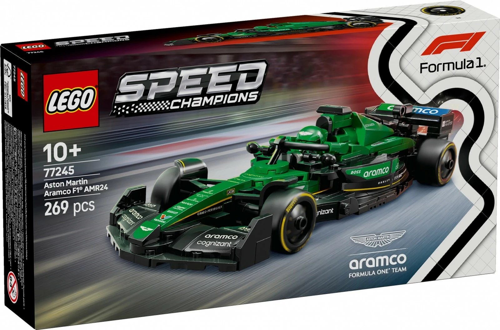 Set ndërtimi LEGO Speed Champions Aston Martin Aramco F1 AMR24, 269 pjesë, Jeshile