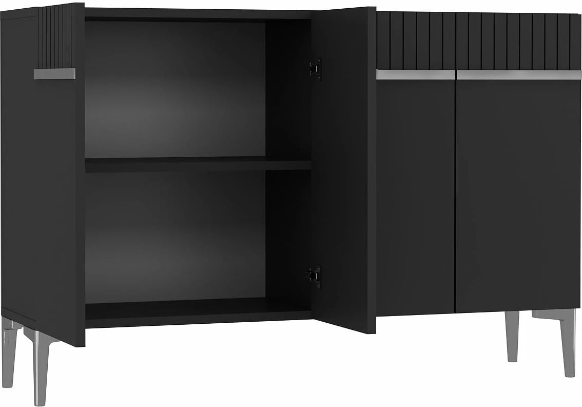 Konsol Skye Decor, ngjyrë antracit, argjend