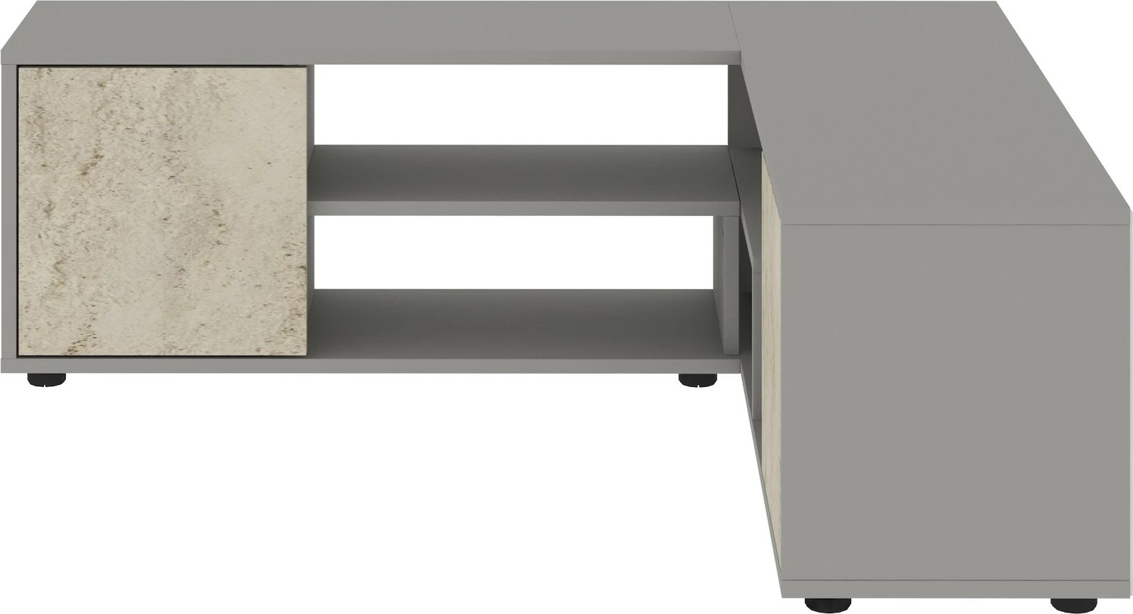 Komodë TV Skye Decor, ngjyrë rozë-gri, travertin