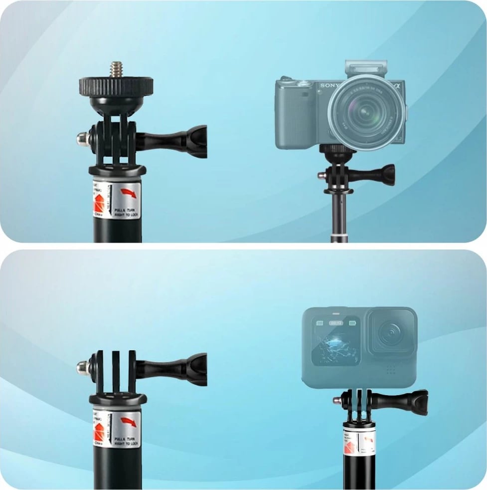 Monopod & selfie stick Tech-Protect GA100 për GoPro/DJI, e zezë